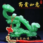 锦礼嘉玉如意摆件翠玉色中号
