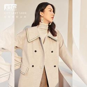 DUIBAI对白ADN036M女士双排扣直筒外套