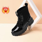 BeLLE百丽21年冬新品厚底英伦风短靴百搭时尚袜靴时装靴