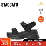 PLUS会员：STACCATO思加图B2001BL0增高凉鞋