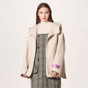 限尺码：JUCYJUDY 百家好  翻领连帽 羊毛毛呢  中长款大衣外套  JTCA720CCR