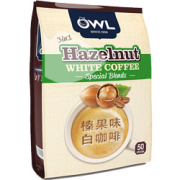OWL猫头鹰三合一榛果味速溶白咖啡粉1KG/50包