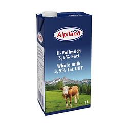 PLUS会员：Alpiland艾歌德全脂牛奶1L*12盒