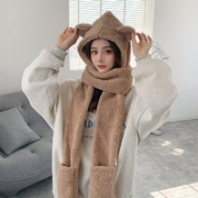 简续 秋冬帽子围巾 三合一