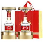金六福藏品50度白酒高档礼盒装婚宴酒礼盒双支装500ml*2