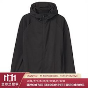 MUJI無印良品无印良品MUJI男式防紫外线拉链连帽衫卫衣运动服黑色L