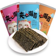 QIN BIE ZHAO LA 亲别找啦 紫菜夹心海苔片  芝麻味 40g