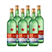 双11预告、11号0点：88VIP：红星 二锅头酒 绿瓶 56%vol 清香型白酒 750ml*6瓶