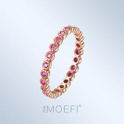 MOEFI茉妃莫桑石细戒指SET82901RW