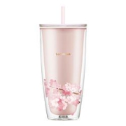 LOCK&LOCK乐扣乐扣HAP509PIN双层吸管塑料杯750ML樱花粉