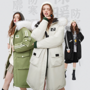 妖精的口袋 2021秋冬新款女士长款大毛领工装羽绒服 多色
