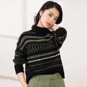 WDLS维多拉斯女士撞色羊绒衫W140924W1743
