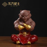东方泥土陶瓷生肖老虎茶宠摆件