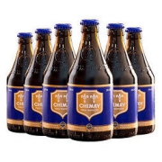 CHIMAY 智美 修道院精酿 蓝帽 红帽 金帽 白帽啤酒 比利时进口 组合装330ml*6瓶 蓝帽（比利时四料风格）