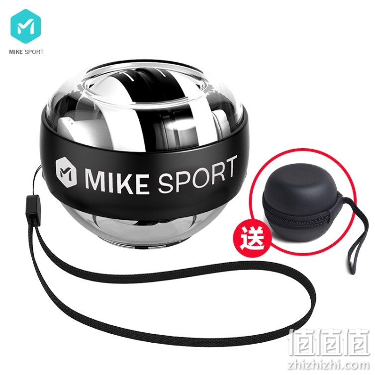 米客腕力球握力器减压腕力器自动臂力手腕重力球 黑色带灯带计数 MK2703-03+MK2703-SNB