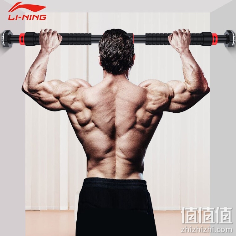 李宁（LI-NING）单杠室内引体向上器家用健身运动器材儿童门上门框墙体免打孔人体向上家庭简易伸缩单杠