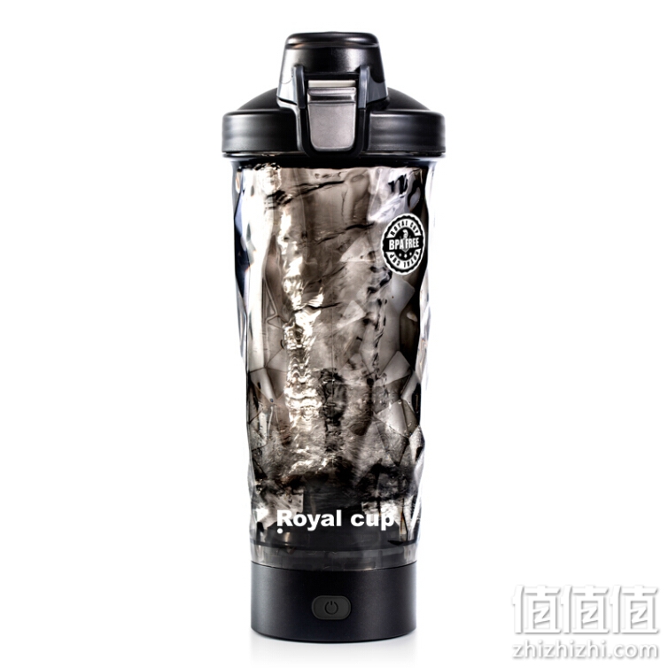 Royalcup电动摇摇杯全自动搅拌杯便携充电款蛋白粉带刻度奶昔大容量健身杯子 夜空黑