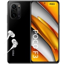 MI 小米 POCO F3 5G 智能手机 + 耳机 (16.94 厘米(6.67 英寸)AMOLED 显示屏 120 Hz，8 GB+256 GB 内存，48 MP 四驱摄像头，20 MP 前置摄像头，双 SIM 卡，安卓 11)，黑色
