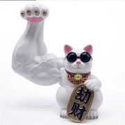 唯他蜜麒麟臂招财猫摆件23cm