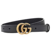 GUCCI 古驰 女士皮革板扣腰带 409417 AP00T 1000 黑色 100