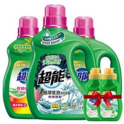 超能植翠低泡系列护色洗衣液套装1.5kg+750g*2瓶+80g*2瓶