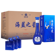 洋河镇海蓝之星酒 固态发酵纯粮酿造 52度浓香型 500ml*6瓶装 含三个礼袋