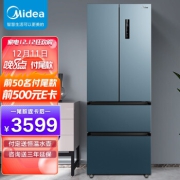 美的(Midea)【果润精储】432升变频一级能效法式多门家用冰箱智能家电风冷无霜BCD-432WFPZM(E)全域温湿精控