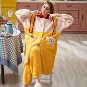 shirley雪俐8417女士长款珊瑚绒家居服