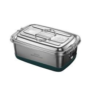 BOMANSI博曼斯柏林经典系列304钢双层饭盒2L+餐具