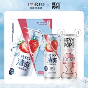 [天猫U先]RIO锐澳鸡尾酒果酒5度清爽草莓味+heypop气泡水2罐礼盒