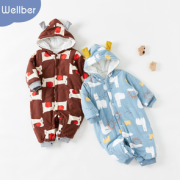 舒适保暖！Wellber 威尔贝鲁 婴儿冬款连体衣