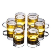 88VIP：豪峰 透明玻璃茶杯 90ml*6只装