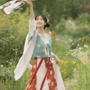 柏粟 霓裳赋 唐制直领半袖背子+圆领衫+十二破裙 3件套装