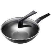 Debo 德铂麦饭石炒锅家用不粘锅带盖煤气电磁炉通用30cm