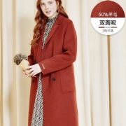 限码：Meters bonwe 美特斯邦威 739W2011637301P375525 女士双面呢大衣