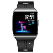aigo 爱国者 FW01 智能手表 33mm 深灰金属表壳 黑色硅胶表带（血氧、心率、血氧）
