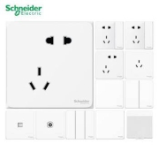 双12预售、PLUS会员：Schneider Electric 施耐德电气 皓呈白色套餐 开关插座五孔插座 白色 49只装