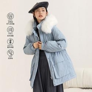 INMAN茵曼女子大毛领羽绒服1814007HM254
