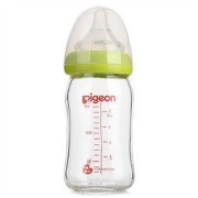 Pigeon 贝亲 经典自然实感系列 宽口径玻璃奶瓶 160ml SS号奶嘴