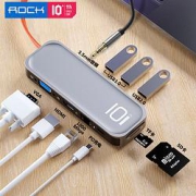 ROCK洛克Type-C拓展坞四合一0.2m钛金银