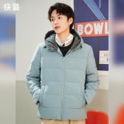 快鱼 冬款男装简约休闲连帽外套