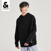 杰克琼斯男日常秋季时尚百刺绣字母潮街头套头连帽卫衣220333022