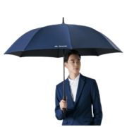 Beneunder 蕉下 加固折叠抗风疏水雨伞男士商务雨伞半直柄伞延伦系列65cm*8骨雾凇蓝