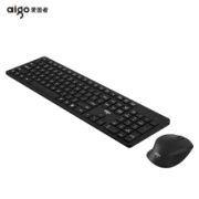aigo 爱国者 MK500黑色 无线键鼠套装 简洁轻薄 水滴键帽 全尺寸104键键盘 办公鼠标键盘套装 电脑办公套装