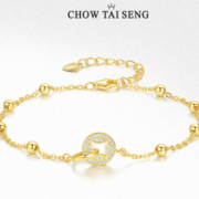 Chow Tai Seng 周大生 S925银招财双环铜钱手链
