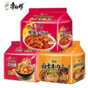 京东极速版:康师傅方便面 香辣 红烧老坛酸菜  牛肉面 104g*5袋