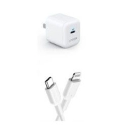 Anker 安克 A2632 手机充电器 Type-C 20W PD快充 Type-C转Lightning 数据线 0.9m 白色