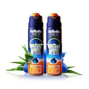 Gillette 吉列 手动剃须泡沫刮胡膏 非吉利 清新型 锋隐致顺海洋啫喱组合装170g*2