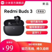 蓝牙5.2，18小时持久续航：Redmi红米 Buds 3 真无线蓝牙耳机 青春版
