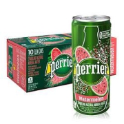 PLUS会员：perrier巴黎水西瓜味气泡水250ml*30罐